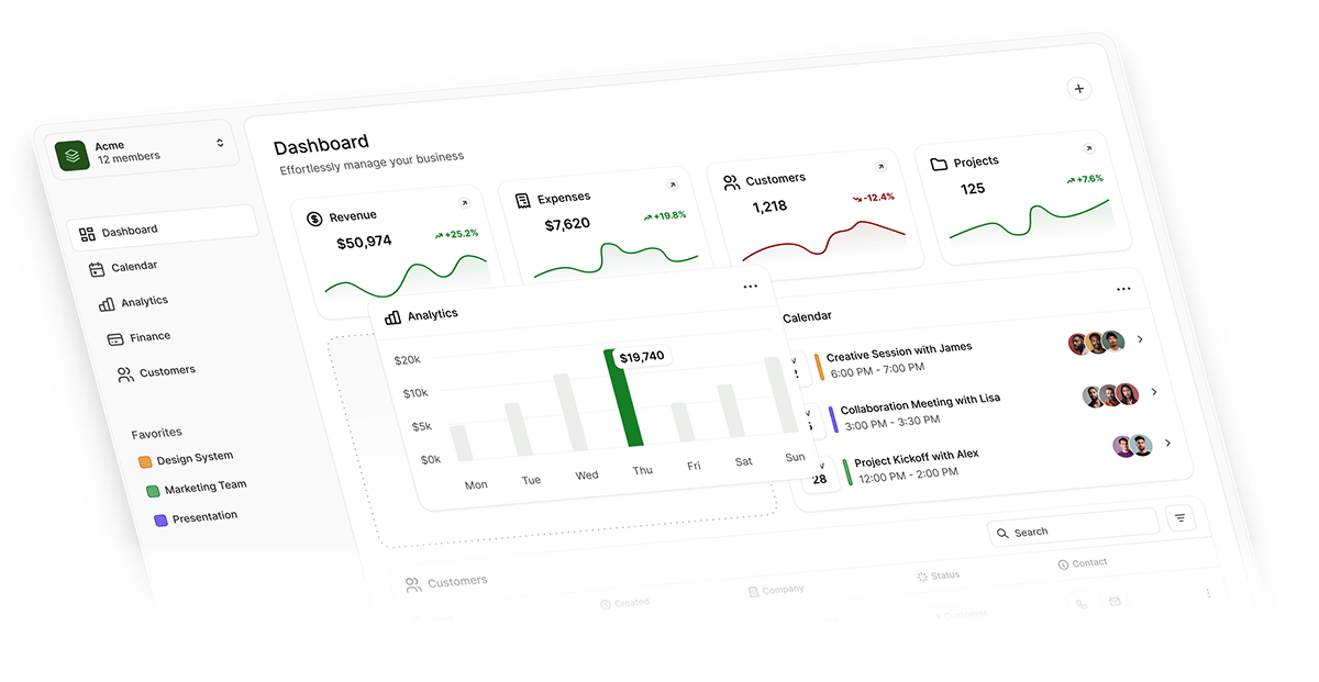 Platform dashboard analytics overview